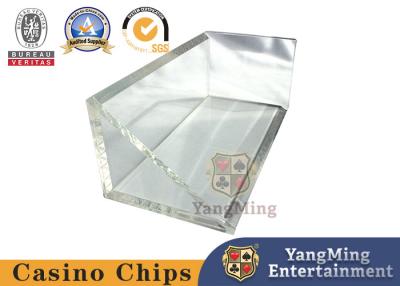 China Triangular Waste Paper Box Transparent Acrylic Black Jack 8 Deck Poker Game Table Card Box for sale