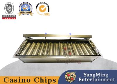 China Brand New Metal Plated 14 Grid Chip Tray Double Locking Baccarat Casino Poker Chip Float for sale