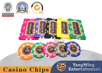 China New Baccarat ABS Clay Poker Chip Set Texas Casino Table Customized With Film Design for sale