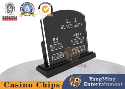 China Electronic Black Jack Poker Table Bet Limit Sign Acrylic LED Color Light Display for sale