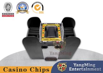 China Baccarat Texas Poker Shuffle Machine 4 Pairs Black Plastic Casino Card Shuffle Machine for sale