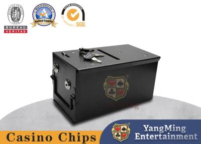 China Metallic Iron Material Casino Lockable Cash Box With Two Locks For Tip And Chip Storage for sale