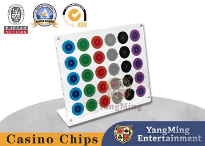 China Novo e totalmente transparente, 30 peças, porta-chips de poker, porta-chips de mesa de cassino, porta-chips redonda. à venda