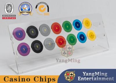 Chine Casino Plateau de jetons transparents 16 rondes Texas Hold'Em Jeux de jetons pièces Plateau d'affichage acrylique à vendre