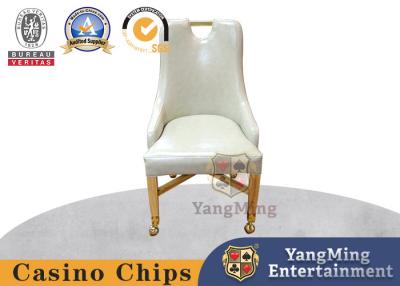 China Baccarat Casino Metal Sliding Wheelchair Poker Club Table Game Players Chair With Armrests for sale