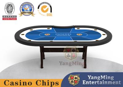 China Poker tournament table custom design Texas H-shaped table legs solid wood casino table for sale