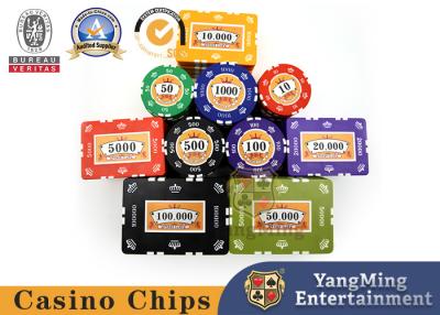 China Logotipo ULTRAVIOLETA de Chip Set With del póker puro del casino de la etiqueta engomada, póker de cerámica Chip Sets en venta
