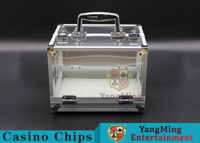 China 600PCS Double Open Handle Texas Chip Lockable Cash Box / Aluminum Alloy Frame High Transparency Chess Room for sale