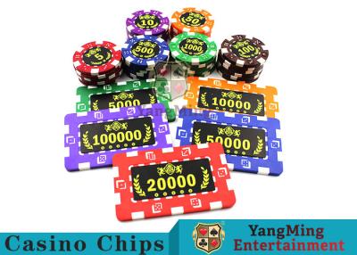 China ABS Plastic Material Casino Poker Chips 75 * 45mm For Roullette Games for sale