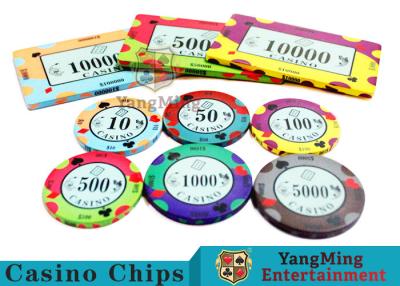 China 40 / 43mm Diameter Ceramic Casino Chips Bright Colors With Colors Available for sale