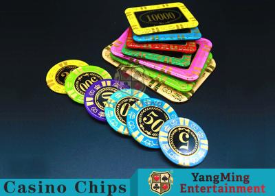 China Anti - Counterfeiting RFID Casino Chips / Crystal Poker Chips Round Shape for sale