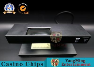 China Black Desktop Money Detector / UV Light Checker Anti - Counterfeiting Identifier With Poker Chips for sale