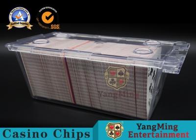 China Clear Acrylic 1 - 8 Deck Playing Card Box 300pcs Free Locks With Metal Handle for sale