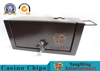 China Thick Metal Official Cash Tip Box , Casino Drop Box With Two Safety Locks for sale