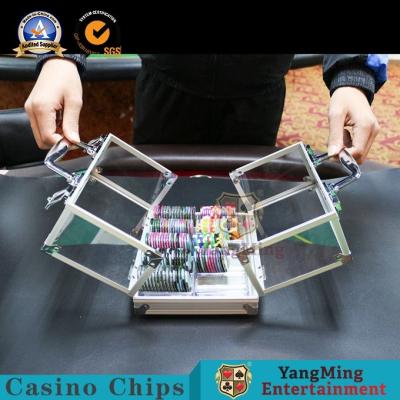 China 600 pcs Aluminum Clarity Window Casino Poker Chips Carrier With Two Lock for sale