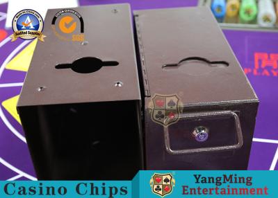 China Customized Deluxe Metallic iron Cash Box Texas Hold'em Poker Table Cash Drop Carrier Tip Box for sale