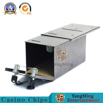 China Dedicated Mini Metallic Iron Cash Storage Box Casino Poker Table Accessories for sale