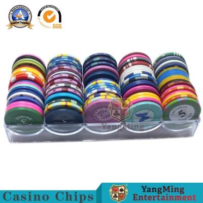 China Leichtes Pokerchip-Gestell des Roulette-Kasino-Pokerchip-Behälter/100 PC-Achteck-40mm zu verkaufen