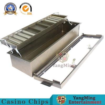 China Custom Metal Iron Hybrid Poker Chip Tray Double Layer Rectangular for sale