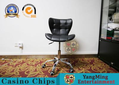 China Casino Club ESD PU Leather Office Chairs Black Color With Backrest for sale