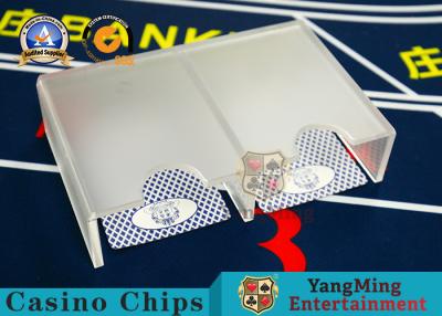 China Acrylic Gambling Poker Card Holder Frosted Casino Table Accessories 1-2 Decks With 2 Exit Discard Holder for sale