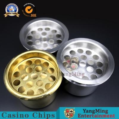 China Wasser-Halter-Kasino-Spiel-Zusatz-Gold oder silberner Schürhaken-Tabellen-Edelstahl-Getränk-Becherhalter-Aschenbecher zu verkaufen