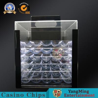 China Casino Chips 1000pcs Case Classic Acrylic Poker Chip Fully Transparent Carrier for 40MM or 43MM Poker Chip With Handle for sale