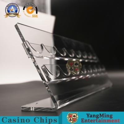 China Casino Holder Baccarat Poker Chip Roulette Wheel Table Display Rack 2 Rows 370*140*130mm for sale