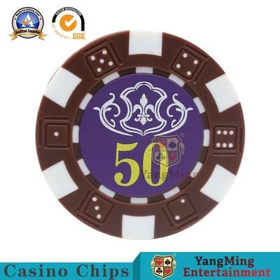 China 11.5g Iron Core Plastic Chip Texas Baccarat Poker Table Top Game Chip Set for sale