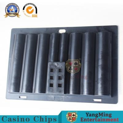 China Texas Hold’em Poker Club 6 Rows Casino Chip Tray Black Color  37.5*25.3cm for sale