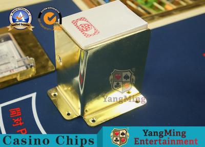 China De aço inoxidável da cor do ouro dos acessórios da tabela do pôquer da bacará personalizado 8 cartões de jogo da plataforma está o suporte do descarte à venda