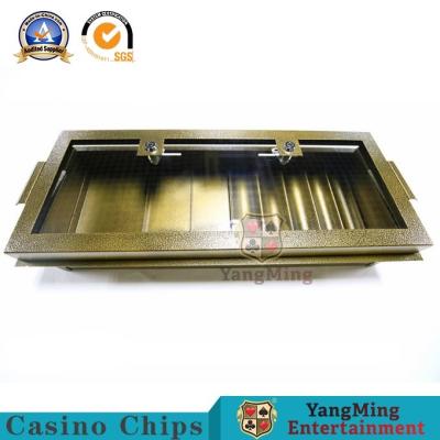 China Custom Single Layer Double Lock Metal Chips Tray Dragon Tiger Gambling Table Chips Float Case for sale