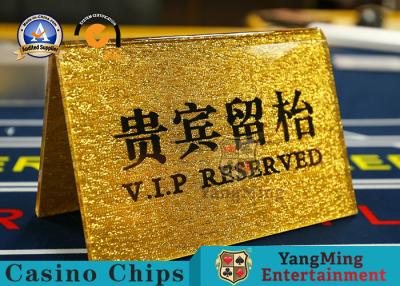 China Gold Leaf Acrylic Vip Brand Table Number Sign Baccarat Blackjack Dealer Business Desk Number Plate Cards Button for sale