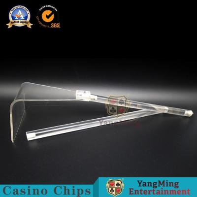 China Baccarat Transparent 2 Section Chips Code Receiver Retractable Thickened Acrylic Ceramic Chips Rake Plastic Handle for sale