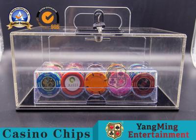 China Metallic Iron + Lock Acrylic Poker Chip Case Full Transparent Baccarat Table Game for sale