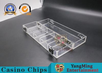 China Gambling Poker Chips Box Anti - Counterfeit Chips Double Lock Chip Carrier for sale