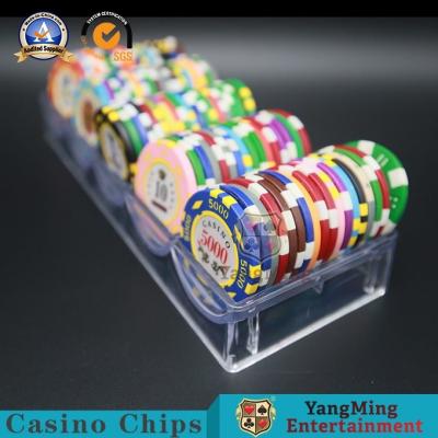 China Pôquer plástico acrílico Chip Box With 100 partes de 40mm Chip Coin Texas Table Accessories à venda