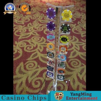 China 16pcs Casino Transparent Poker Chips Case Gambling Table Round Chips Carrier Roulette Table Custom Holder for sale