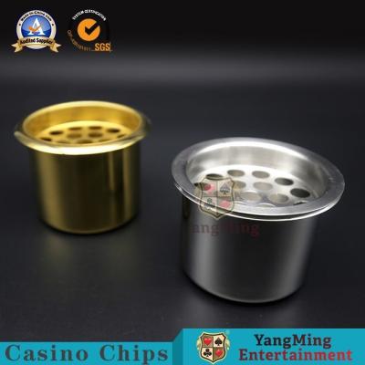 China Industrial Casino Game Accessories Custom Stainless Steel Silver Color Ashtray Gambling Table Dedicated Water Holder for sale