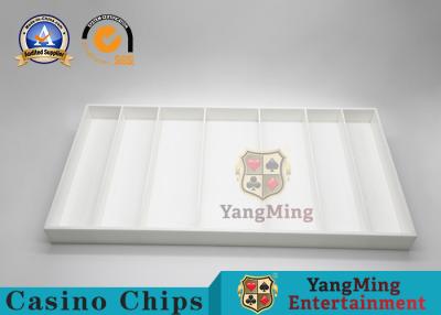 China White Plastic 7 Rows Casino Chip Tray Poker Clay Ceramic Chips Float Acrylic ABS Chips Box for sale