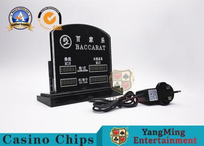 중국 열성적인 LED 전자 테이블 한계 표시 카지노 클럽 테이블 손전등 아크릴 새기는 내기된 표시 용 판매용