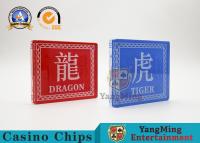 Chine Marqueurs de baccara d'écran en soie de dentelle rouges et bouton de jeu double face bleu de victoire de Tableau de tigre de dragon à vendre