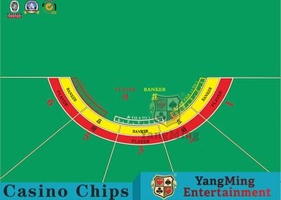 Chine Baccara semi-circulaire 8 joueurs No. nappe imperméable professionnelle de 4 jeux dans Texas Hold courant ils Dragon Tiger Layout à vendre