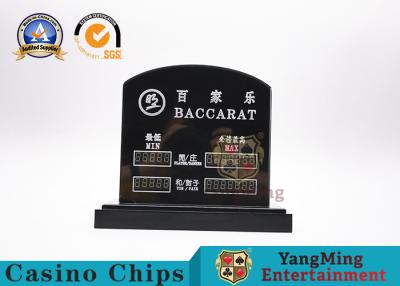 China High-Through Acrylic LED Lights Electronic Digital Lights Betting Limit Red Signs Entertainment Baccarat Poker Table for sale