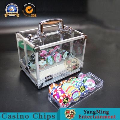 China Aluminum Alloy 600 Pieces Texas Clay Portable Chip Box Poker Club Round Anti-Counterfeiting Chip Coin Storage Case for sale