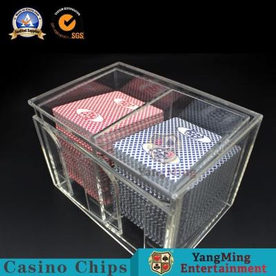 China Transparent Thick Acrylic Casino Game Accessories 8 Pairs Of Solitaire for sale