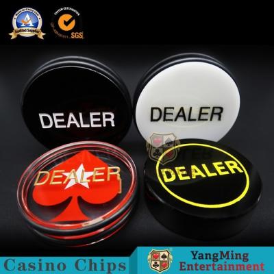 China High Transparent Acrylic Red Heart Carving Dealer Button Code Card Texas Hold' Em Professional Game Round Positioning for sale