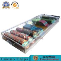 China Imported High-Quality High-Transparent Acrylic Gold Wire Chip Tray Poker Table Game Tabletop 9 Grid Slot Chip Case for sale