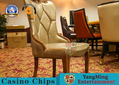 China Oak Retro Dining Chairs Leisure Baccarat Texas Club With Soft Backrest for sale