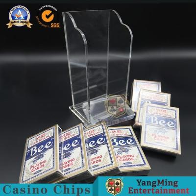 China Full Transparent Thick Acrylic  Poker Card Box Of 8 Pairs Table Holder for sale